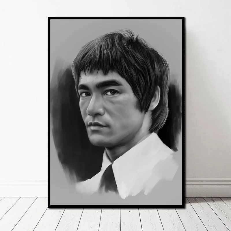 Художественный плакат на холсте Брюса Ли фигурка картина настенные картины для