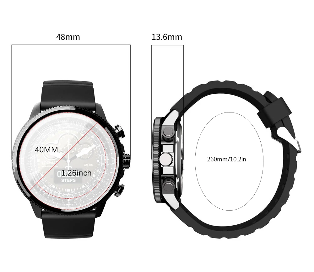Смарт часы Lokmat MOKA для мужчин спортивный фитнес трекер с пульсометром датчиком