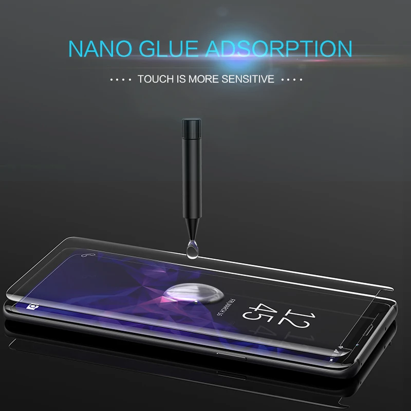 Высокотехнологичный УФ клей 2 шт протектор экрана для samsung Galaxy S9 + Plus Note9