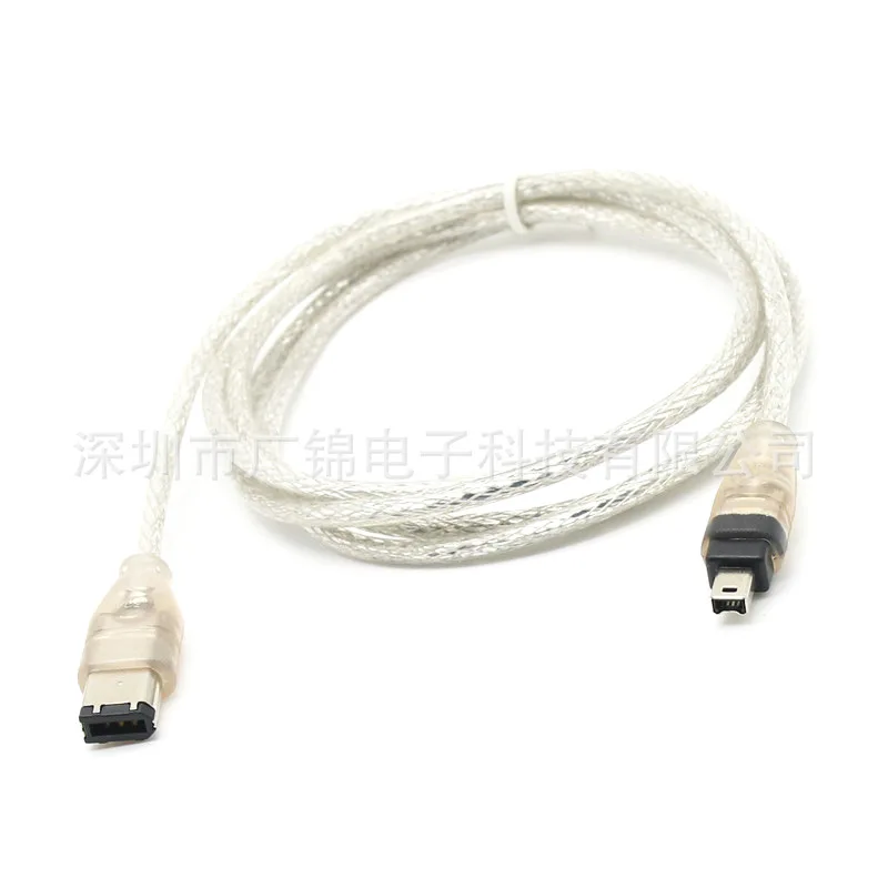 IEEE 1394 FireWire 4Pin to 6Pin Adapter Data Extension Power Cable Pure Coppter Wire Clear White 1.5M 10cm 0 1m white ieee 1394 ieee1394 6pin female to 1394b 9pin male firewire 400 to 800 adapter cable