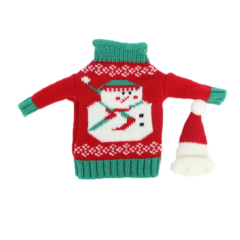 2 шт. рождественские украшения красные чехлы для винных бутылок одежда с шапками