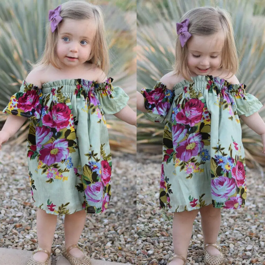 Платье для маленьких девочек летнее Хлопковое платье в стиле бохо с коротким