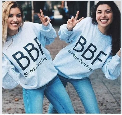 BBF лучший друг 2019 женский спортивный свитер дышащая свободная Спортивная
