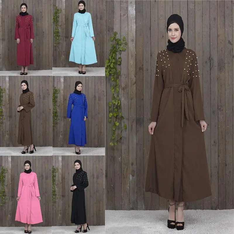 Женский кардиган с длинным рукавом Abaya длинное коктейльное платье исламский