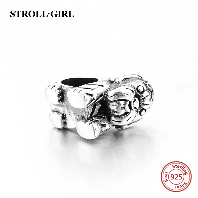 Authentic 925 Sterling Silver Cute Dog Charm Beads Fit Original Pandora Bracelet Berloques Authentic pendant DIY Jewelry