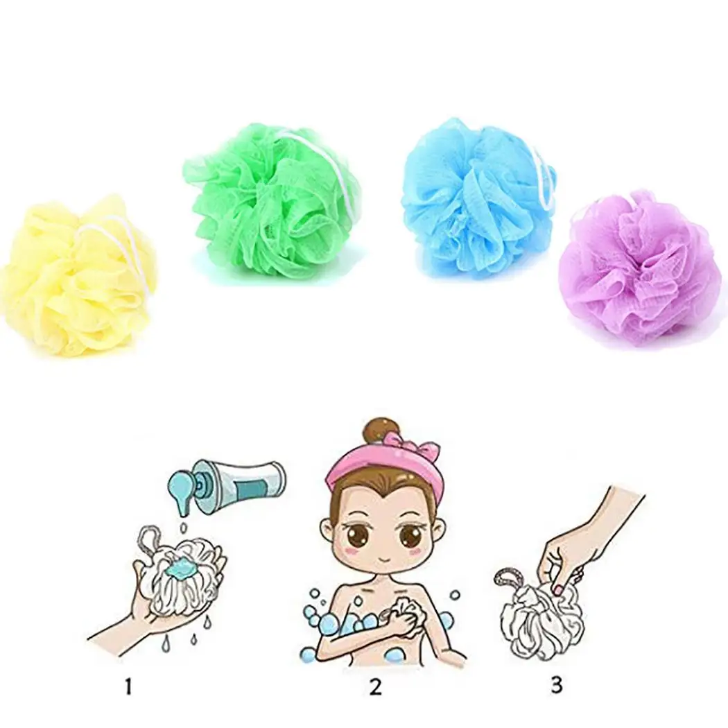 Mesh Bath Shower Sponge Soft Exfoliating Home Bathroom etc Take Round 13cm Fashion | Дом и сад