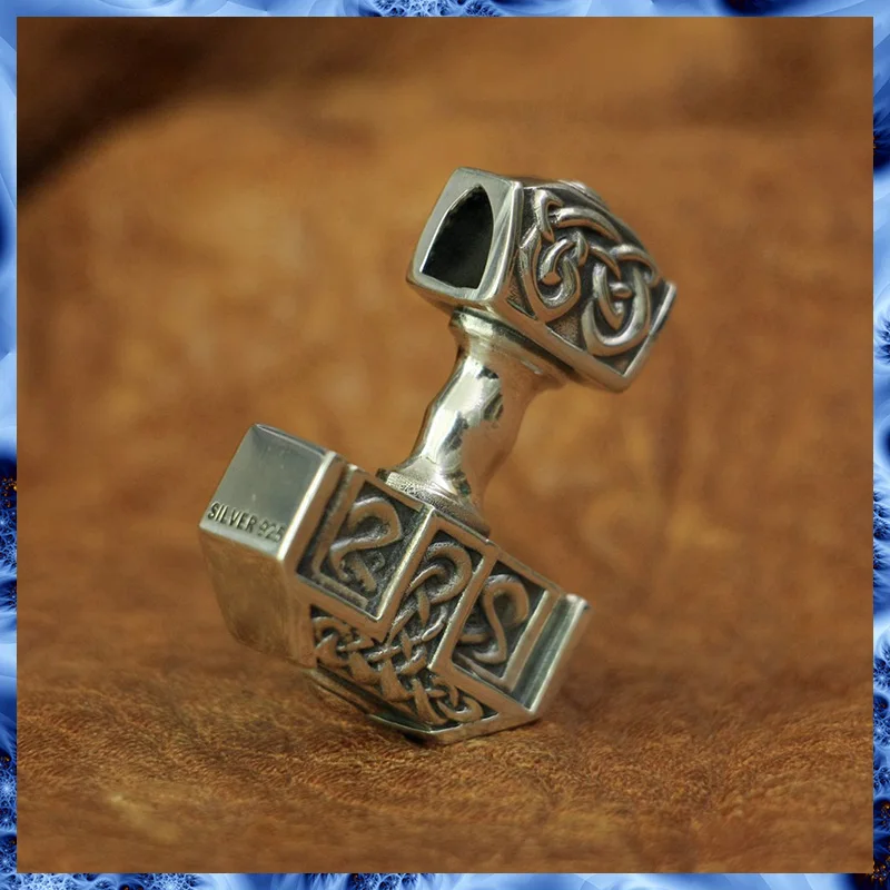 Изящное ожерелье из стерлингового серебра 925 пробы с подвеской Thor's Hammer