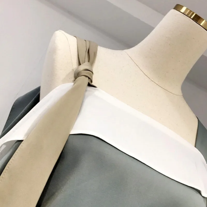 Женская Асимметричная рубашка VGH 2020 с квадратным вырезом без рукавов открытыми