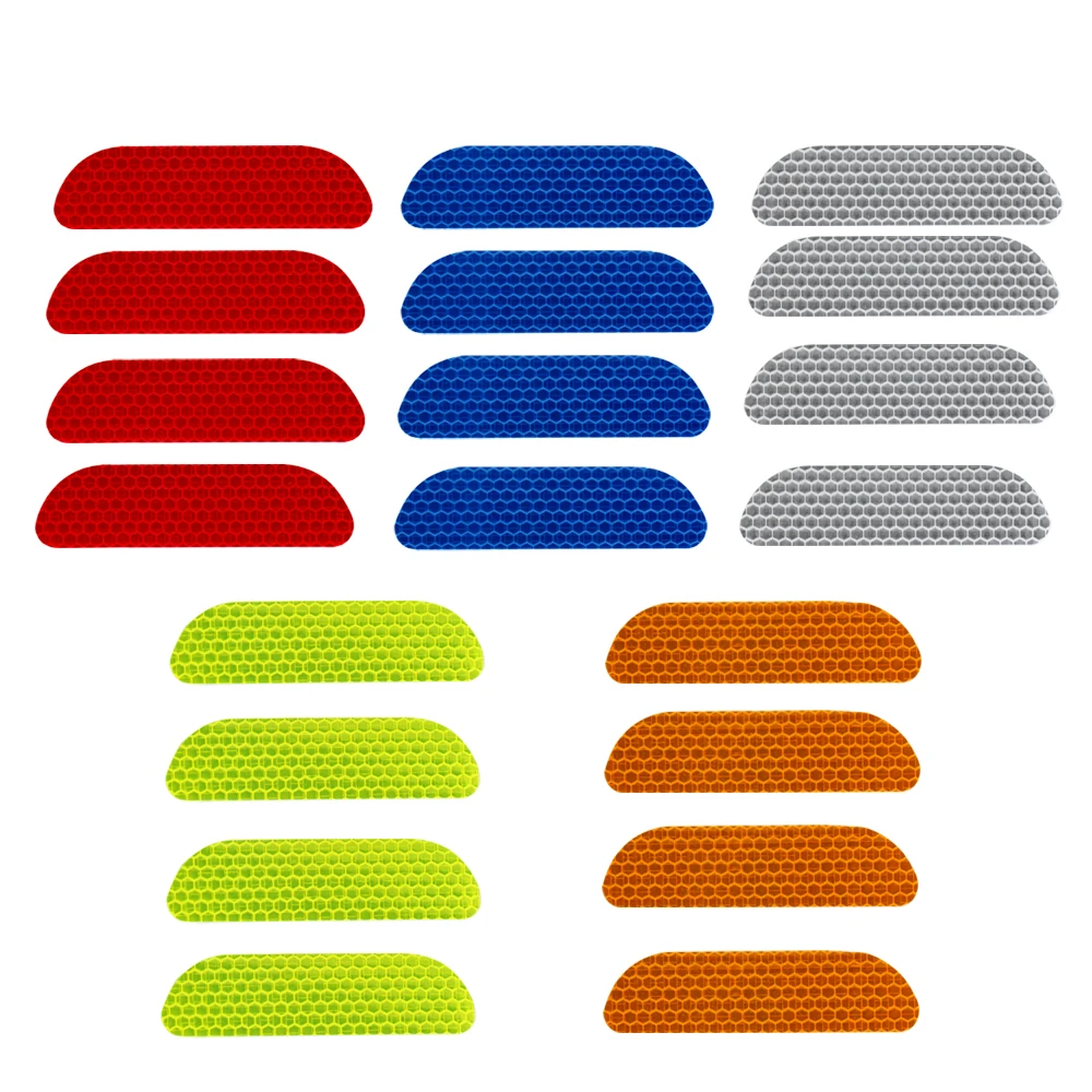 

LEEPEE 4 Pieces/set Car Reflective Stickers Reflective Strips Safety Mark Warning Tape Car Door Wheel Eyebrow Sticker Decal