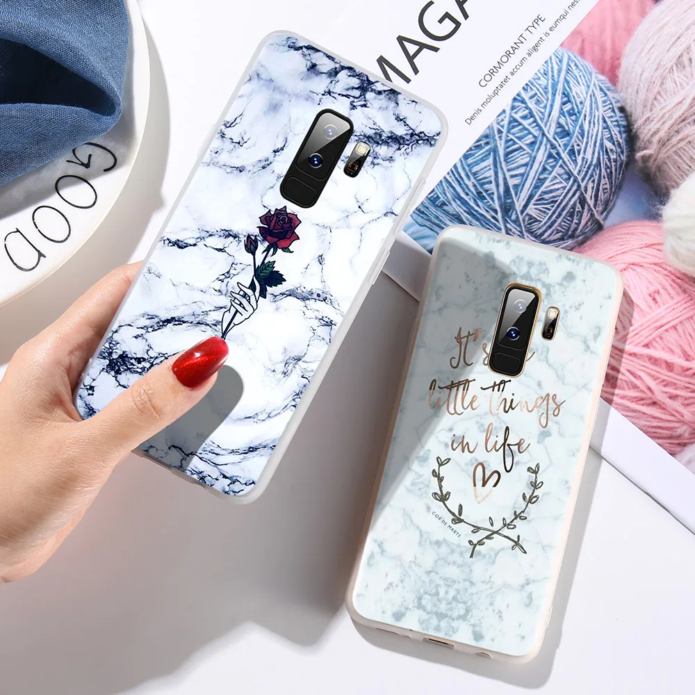 KISSCASE Beautiful Rose Marble Case For Samsung A3 A5 A7 J3 J5 J7 2017 2016 Back Galaxy Note 9 8 S9 S8 Plus S7 |