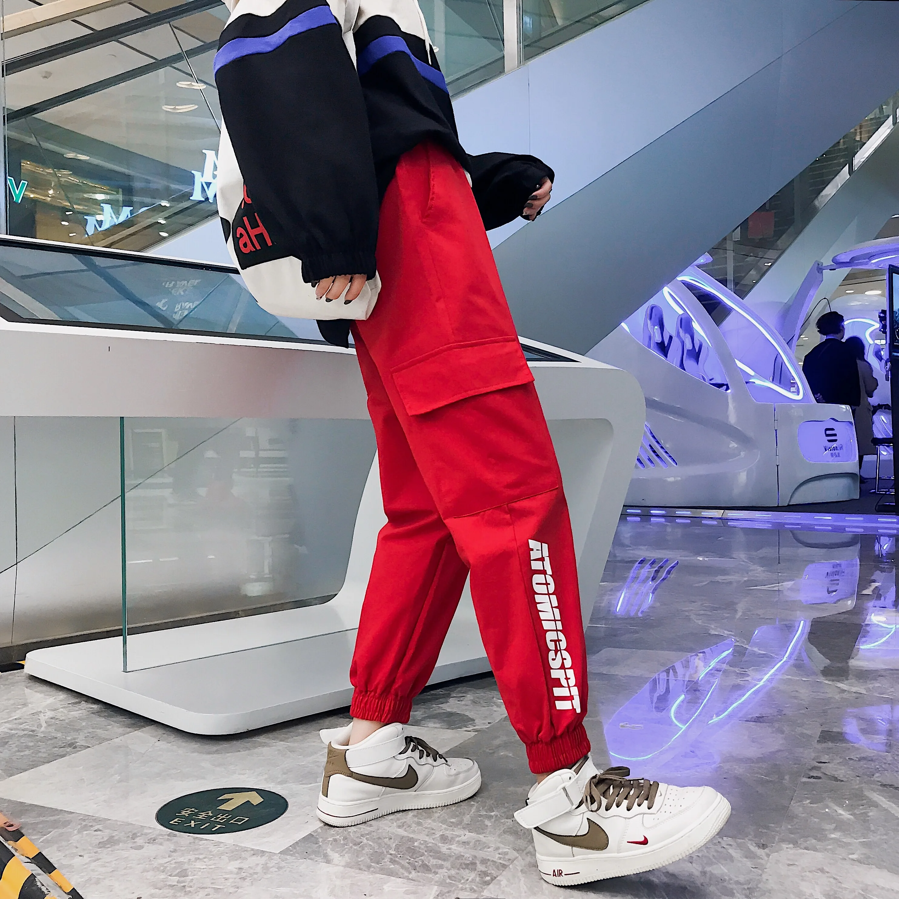 Брюки карго для весны и лета Свободный комбинезон хип хоп Ulzzang Wild Ins 2019|Брюки| |