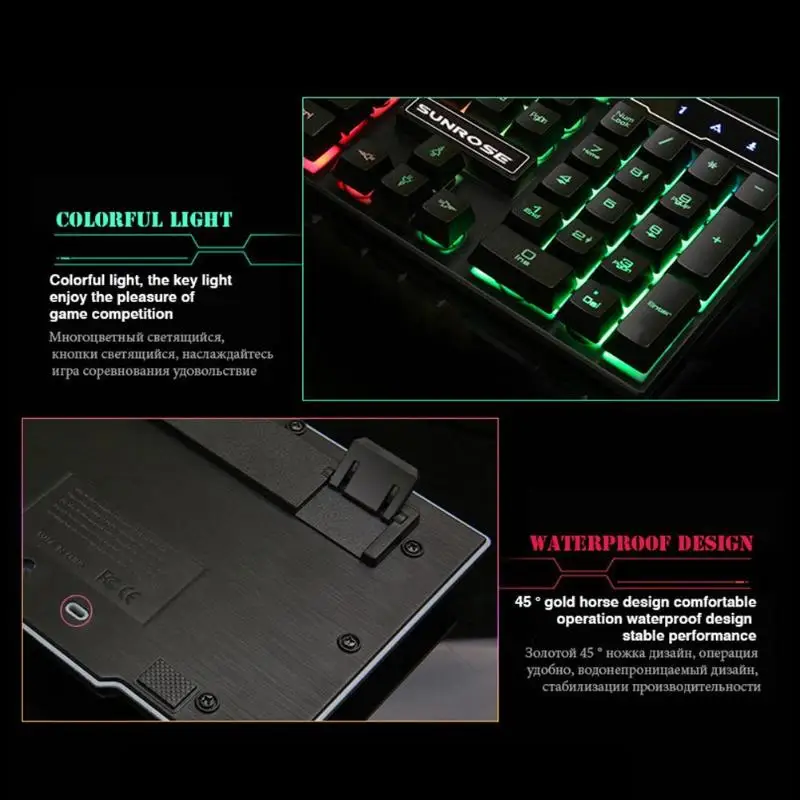 Клавиатура ПК компьютер игры с подсветкой RGB механическая клавиатура на ощупь