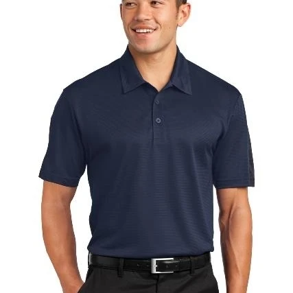 Sport-Tek ST695 Mens PosiCharge Active Textured Colorblock Polo T-Shirt True Navy &amp Grey - Large |