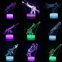 skins new 3d led lamp 7 colors touch switch table desk light lava lamp acrylic illusion room lighting game gifts drop shipping