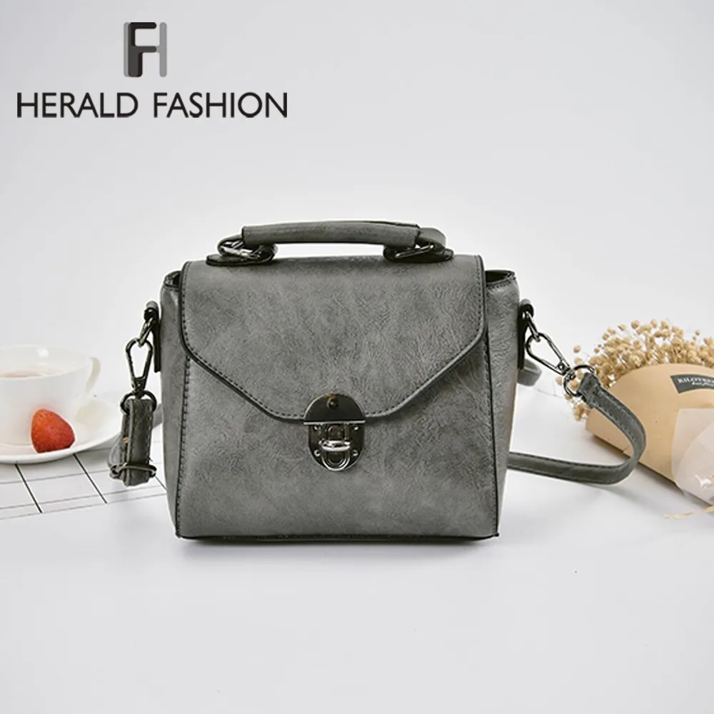 Herald Fashion Новая Винтажная повседневная женская маленькая сумка из искусственной