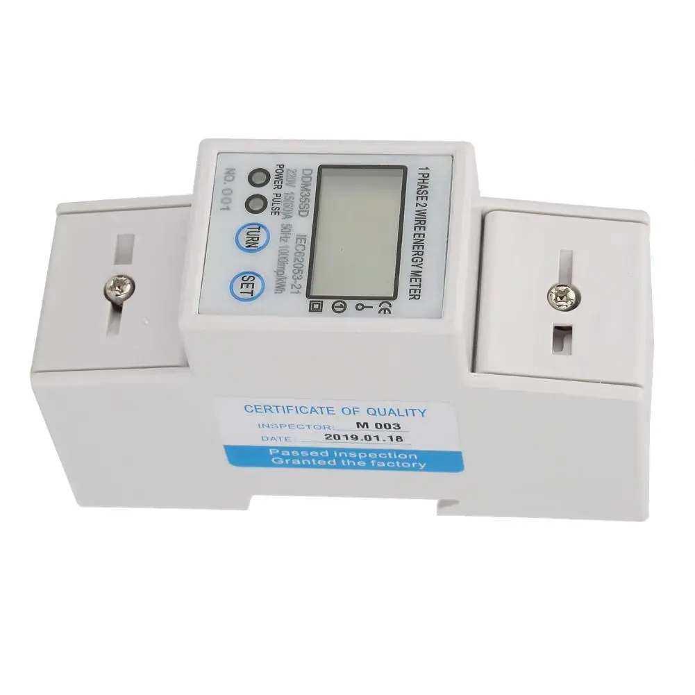 Single Phase 2P LCD Din Rail Electricity Power Consumption Wattmeter Energy Mete DDM35SD 15-60A High Quality | Инструменты
