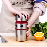 household stainless steel manual juicer juice bottle mini travel small fruit squeezer machine extractor hand press cup