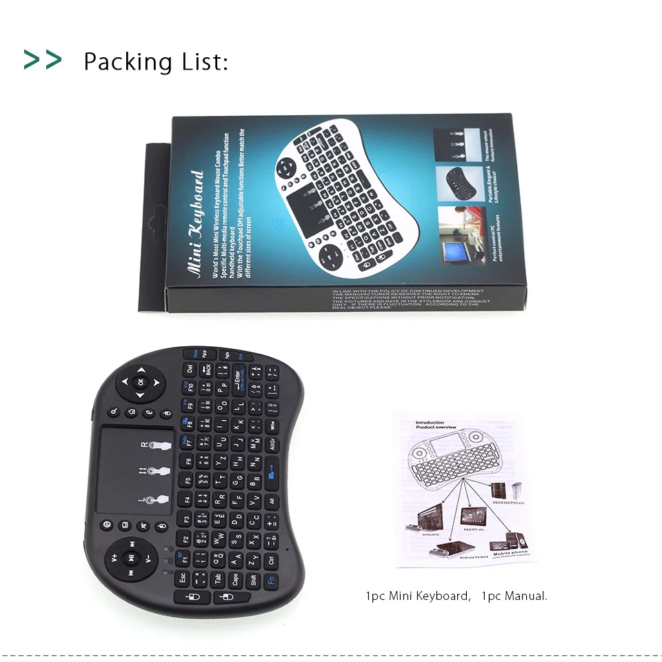 

i8 (Deutsch) German English Keyboard 2.4GHz Mini Wireless Keyboard Air Mouse with TouchPad for Android TV Box / Mini PC