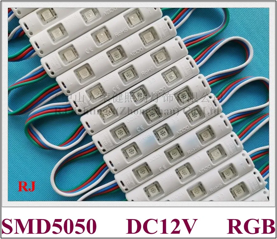 ПВХ впрыск RGB светодиодный модуль SMD 5050 водонепроницаемый светильник SMD5050 DC12V 0 72