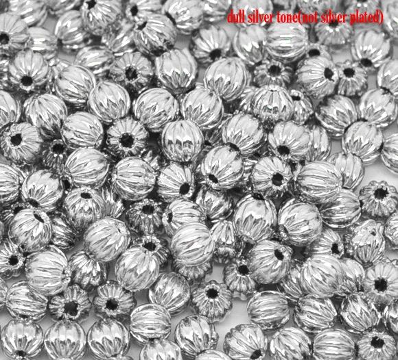 

DoreenBeads 300 гофрированные бусины серебристого цвета 4 мм (B13769), yiwu