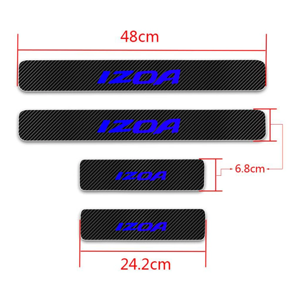 Auto Part 4D Carbon Fiber Vinyl Stickers For Toyota IZOA Car Door Sill Guard Threshold Scuff Plate Accessories 4Pcs | Автомобили и