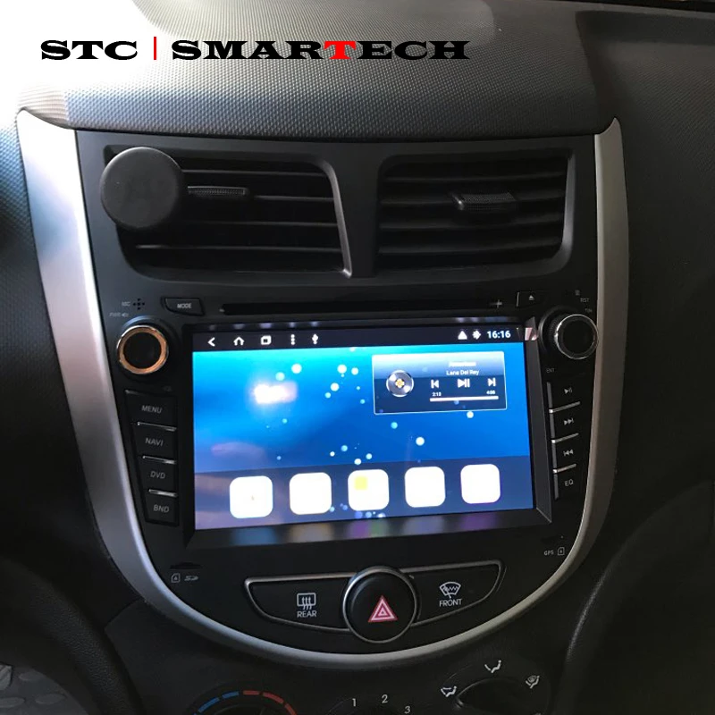 Автомобильный dvd плеер SMARTECH 2 Din Android 7 1 gps навигация Автомагнитола для Hyundai Solaris accent