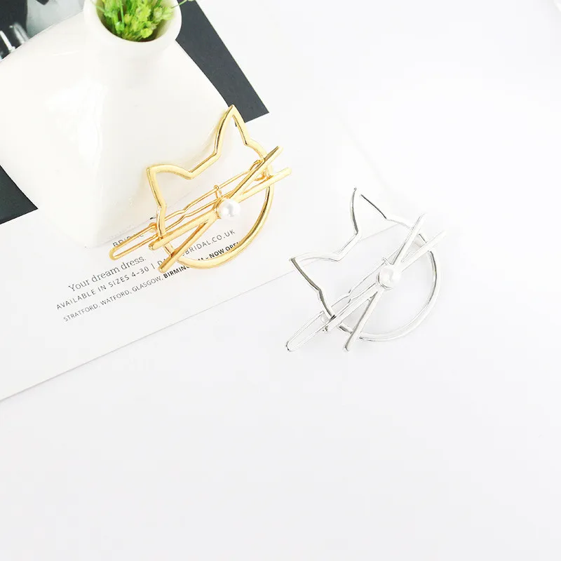 1 шт. кошка Форма металлические заколки для волос девочек штаны с рисунком