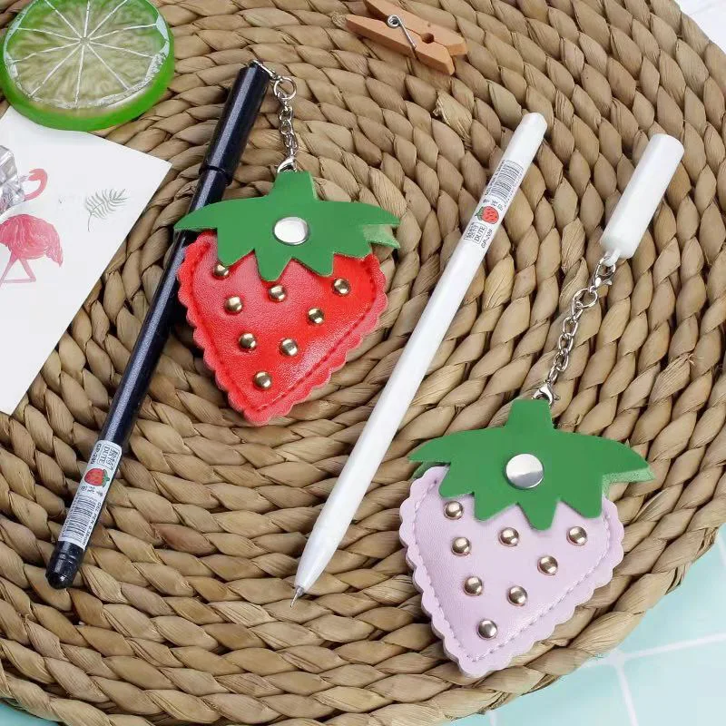 36 шт. гелевые кавайные ручки маленький кулон клубника черный цвет чернила ручка