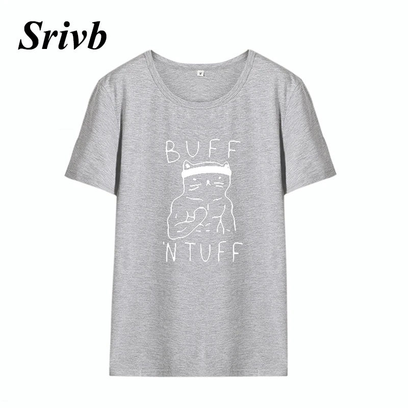 Srivb Buff Ntuff летние женские футболки Harajuku черно-белая хлопковая футболка с коротким