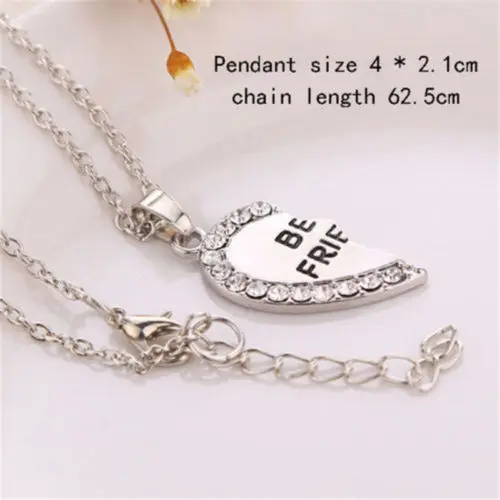 Ожерелье в подарок другу 1 пара золотистого/серебристого цвета стразы 2 подвески