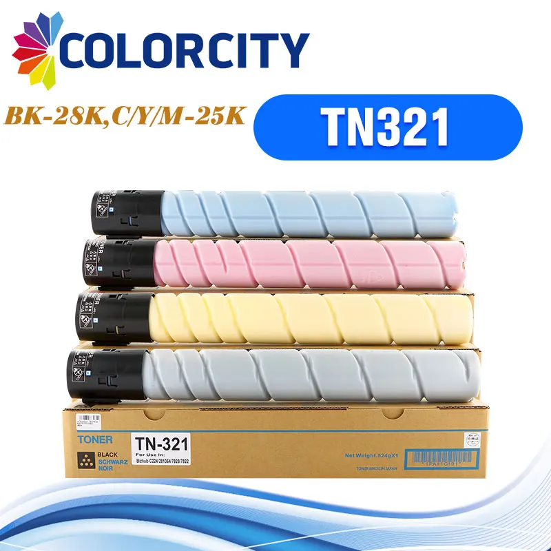 4 вида цветов совместимый тонер картридж TN321 TN 321 для KONICA MINOLTA BIZHUB C224 C284 C364 C224e C284e C364e