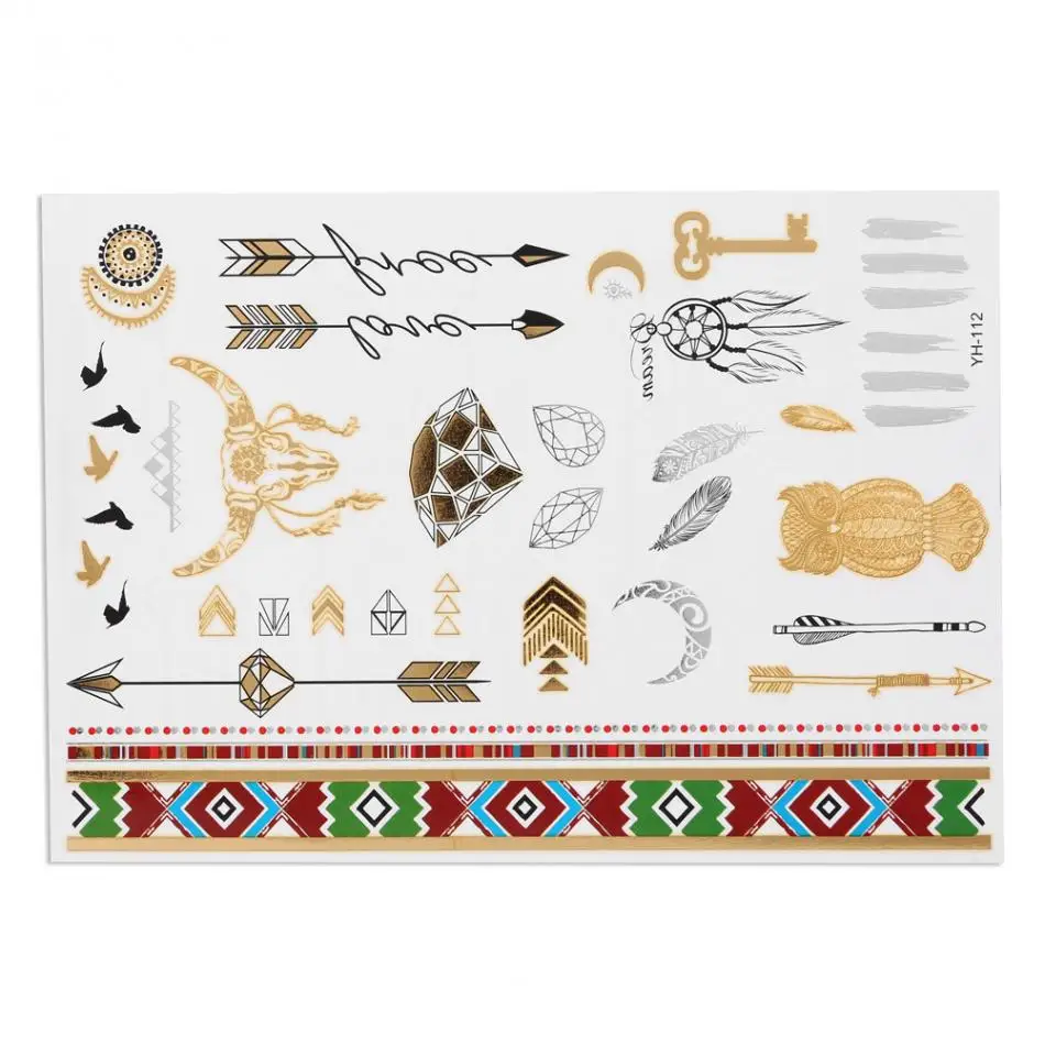 5 шт. смешанные металлические татуировки наклейки|Временные тату| |