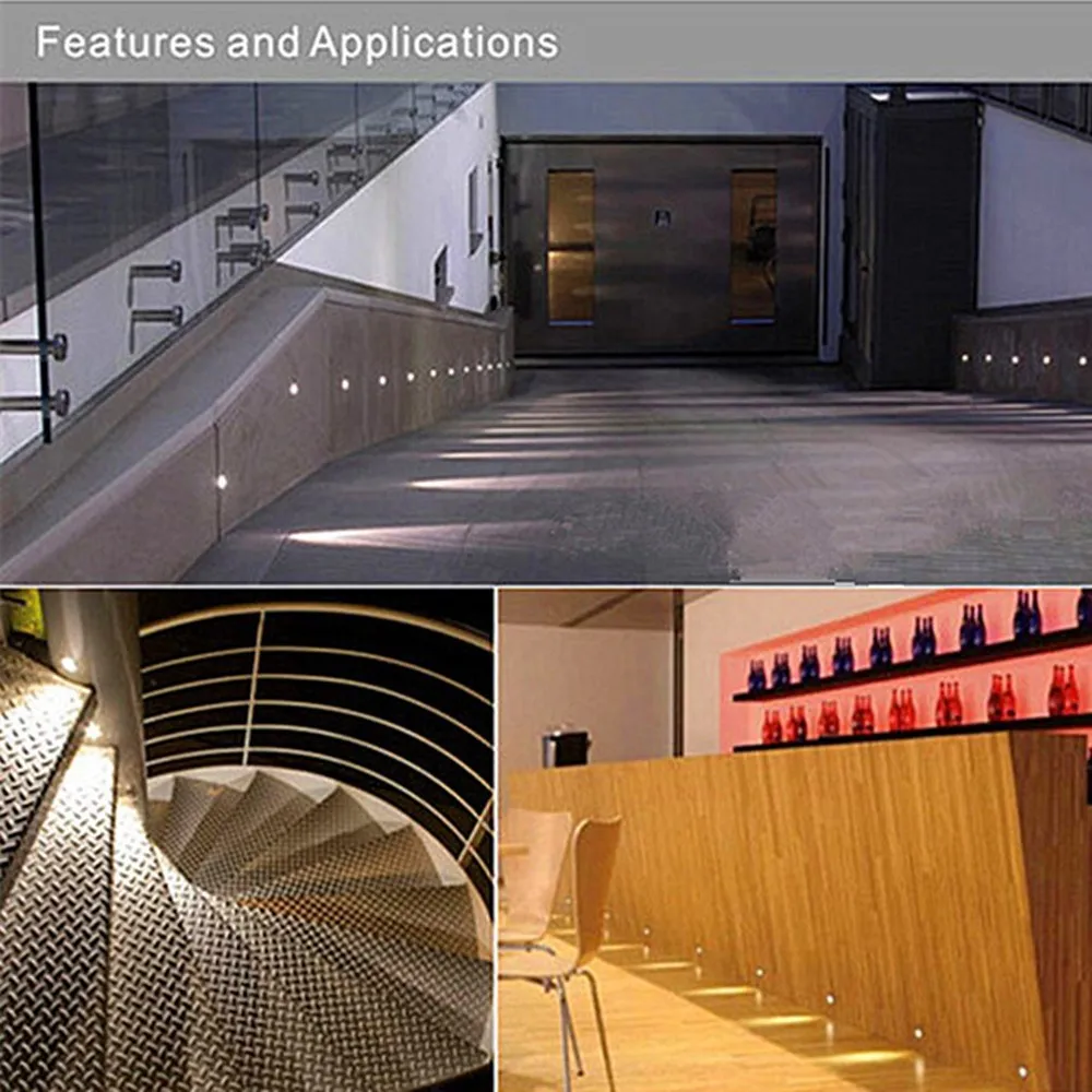 1 Вт Светодиодный точечный светильник встраиваемый потолочный DC12V кухонный шкаф