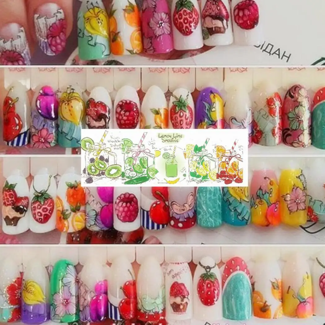 Цветные Переводные изображения фруктовый крем торт украшения Дизайн DIY передачи