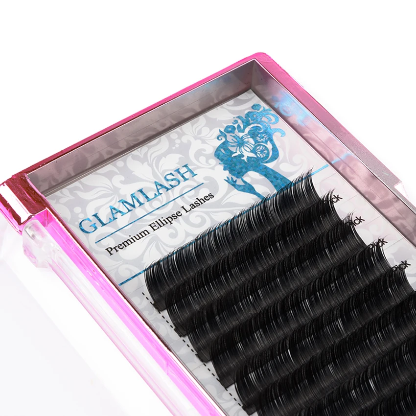 GLAMLASH 2 чехла/партия Ellipse плоские Индивидуальные Накладные накладные ресницы