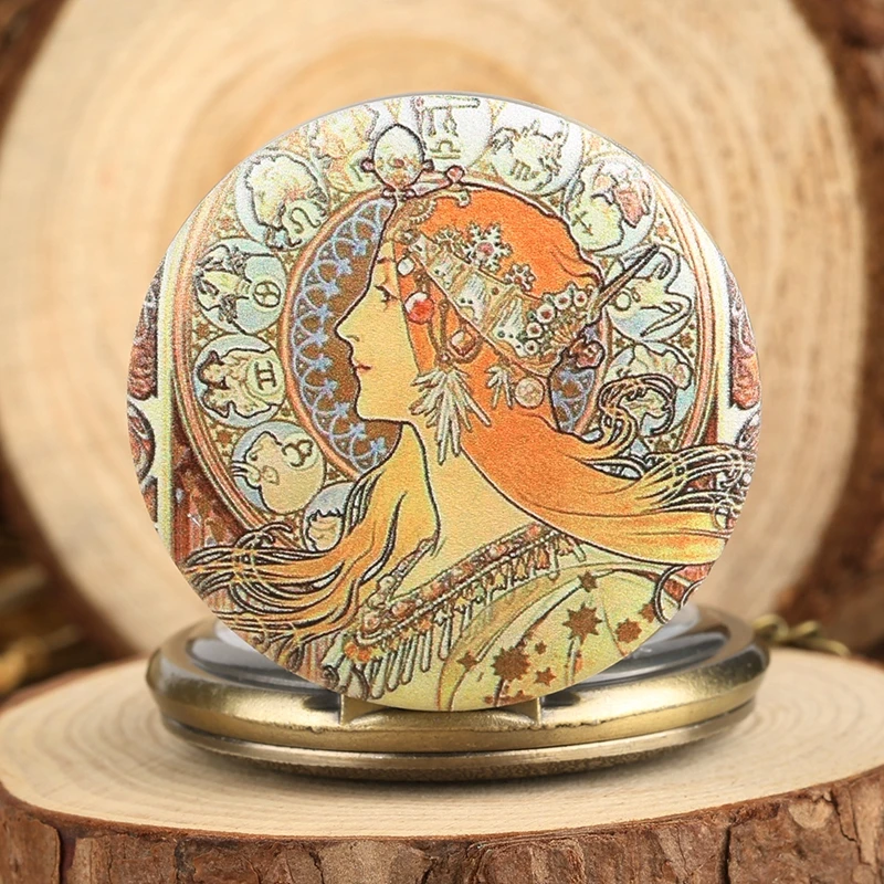 Элегантные кварцевые карманные часы с красивым дизайном боковой стороны ретро