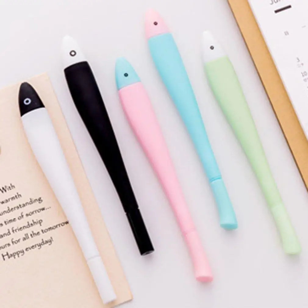 

0.38MM Cartoon Fish Black Ink Plastic Pens Kawaii Student Stationery Pen Dropshipping