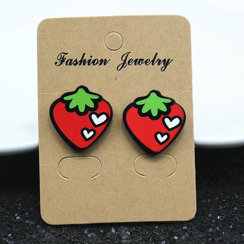 Cute Cartoon Stud Earrings Lovely Cherry Flower Strawberry Lip For Women Girl Gift Wholesale JN0211 | Украшения и аксессуары