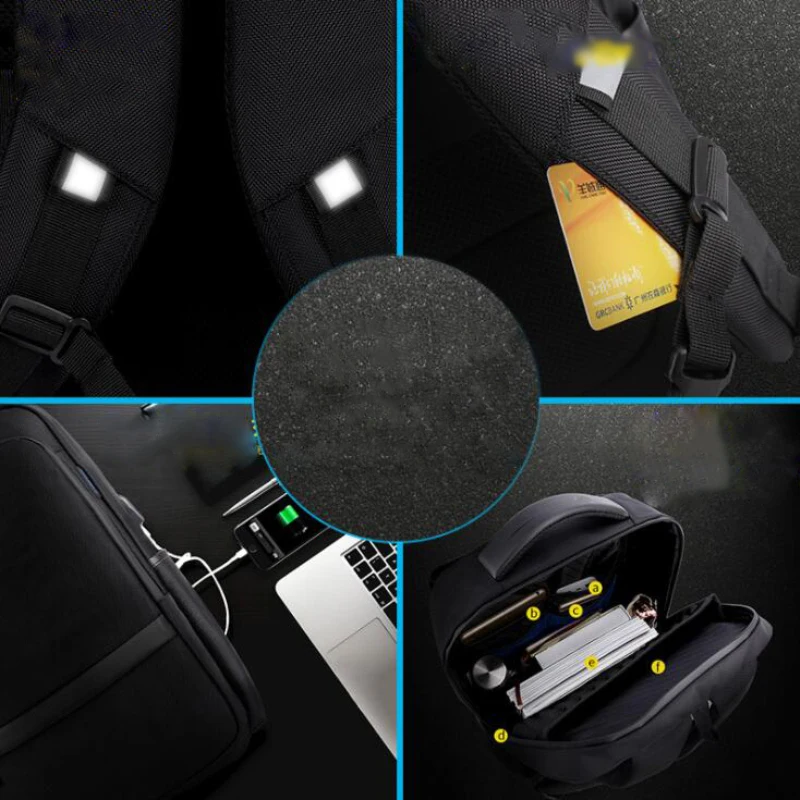 Men 15.6inch Computer Bag Pack External Usb Charging Port Waterproof Laptop Backpack Anti Theft Travel Notebook Mochila | Багаж и сумки