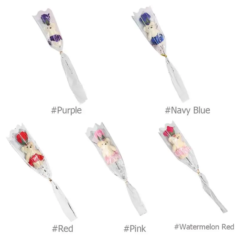 

Handmade Lovely Cartoon Plush Toys Bear Rose Flower Soap Girls Birthday Mother's Day Creative Cartoon Bouquet Dolls Gifts