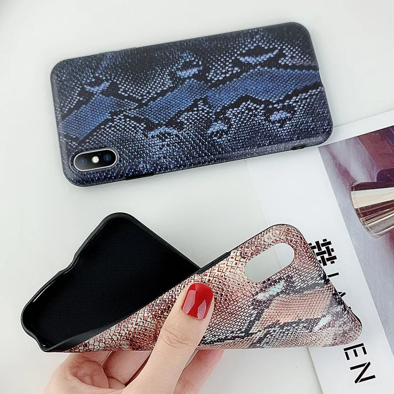 Moskado Snakeskin Texture Phone Case For iPhone 6 6S 7 8 Plus X XR XS Max Luxury Vintage Snake Skin Pattern |