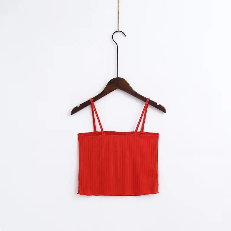 2019 new women stretch skinny camisole cotton crop top sexy fitness halter straps sleeveless shirt female short tank tops summer | Женская