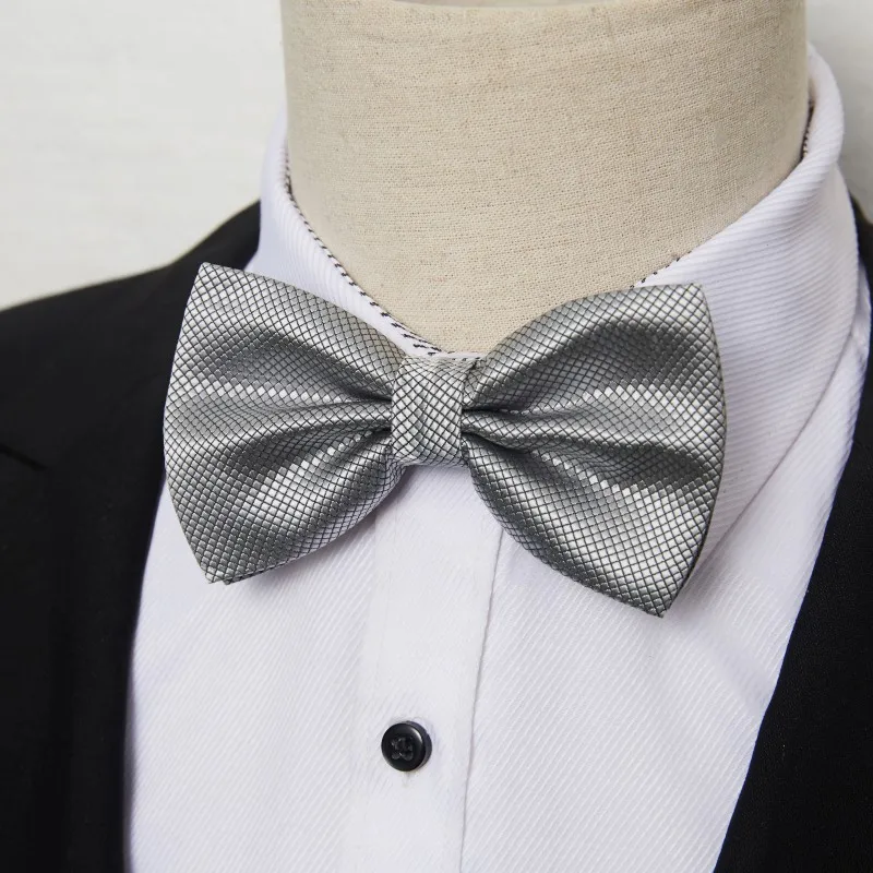 Black Bow Ties Pre Tied Men's Fashion Color Checked Bowtie Adjustable Business Wedding Papillon Men Accessories | Аксессуары для