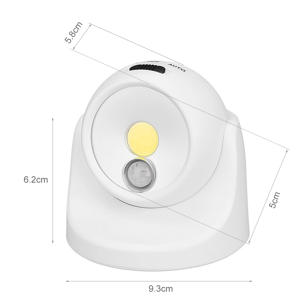 COB LED PIR датчик движения ночник для передней двери Кабинета лестницы на батарейках