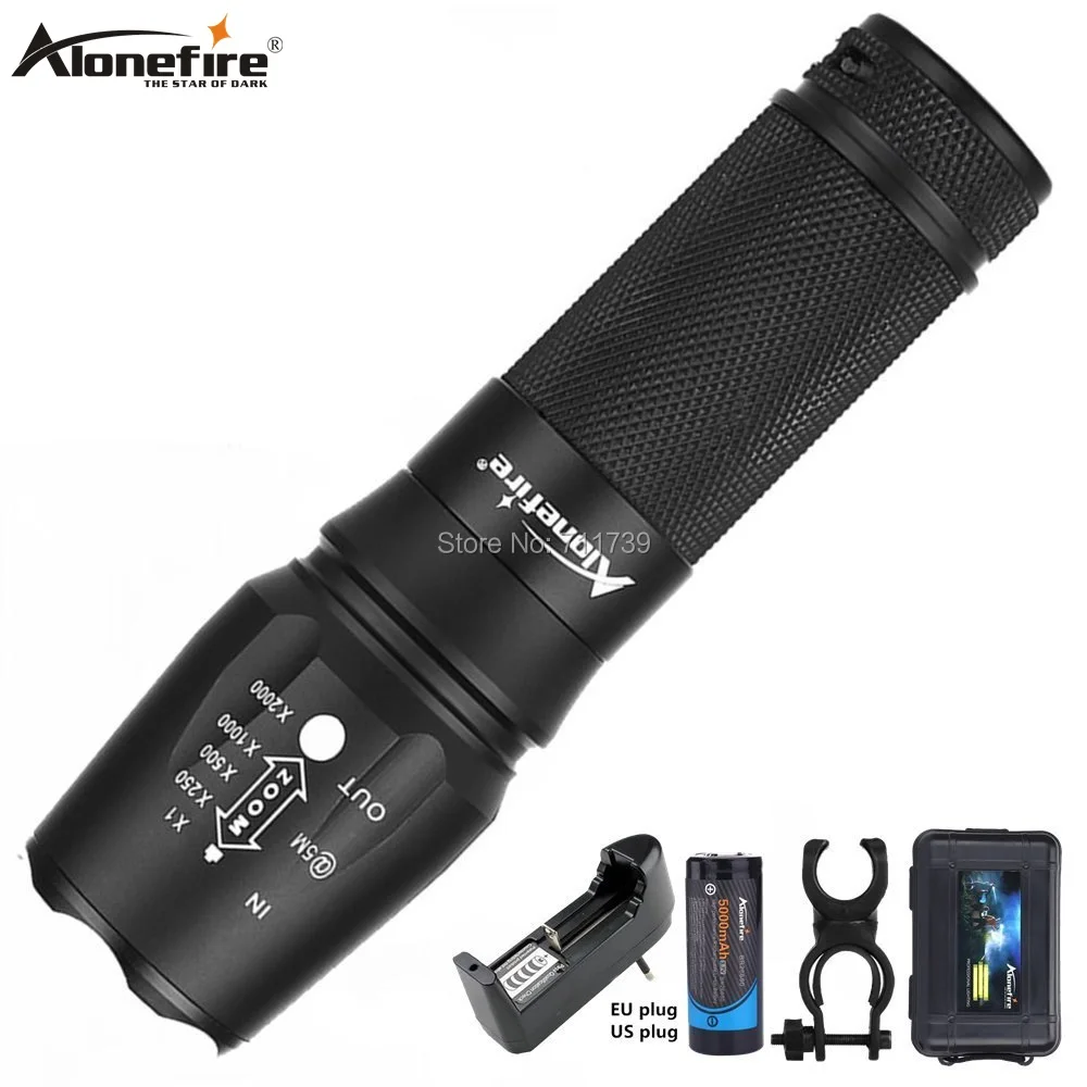 Светодиодный фонарь ALONEFIRE X800 Zoom Cree светодиодный T6 защитный тактический Ночной