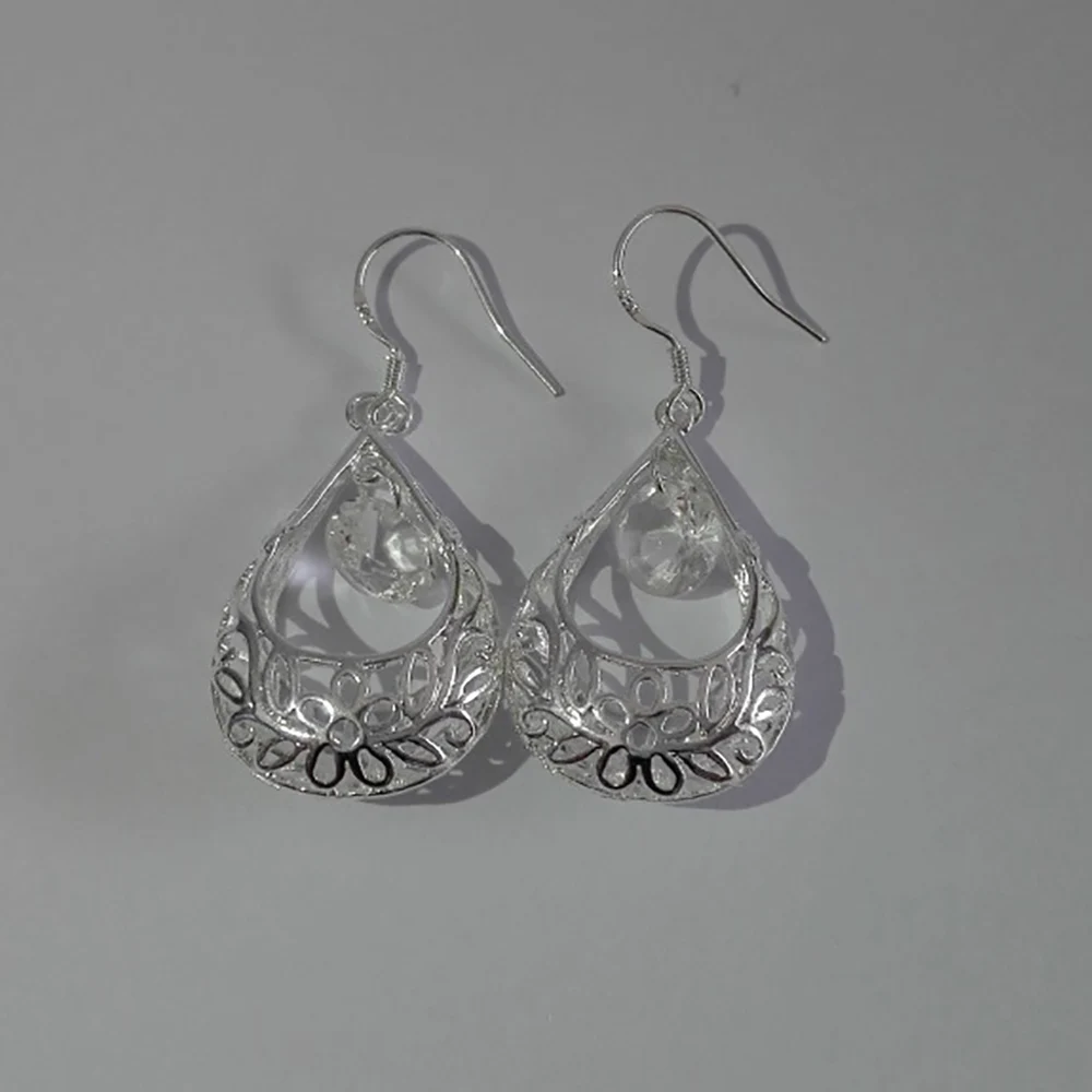 Earrings Women Jewelry Fashion Hollow Out Water Drop Silver Geometric Vintage Accessories Female Wedding Party New Summer D30 | Украшения и
