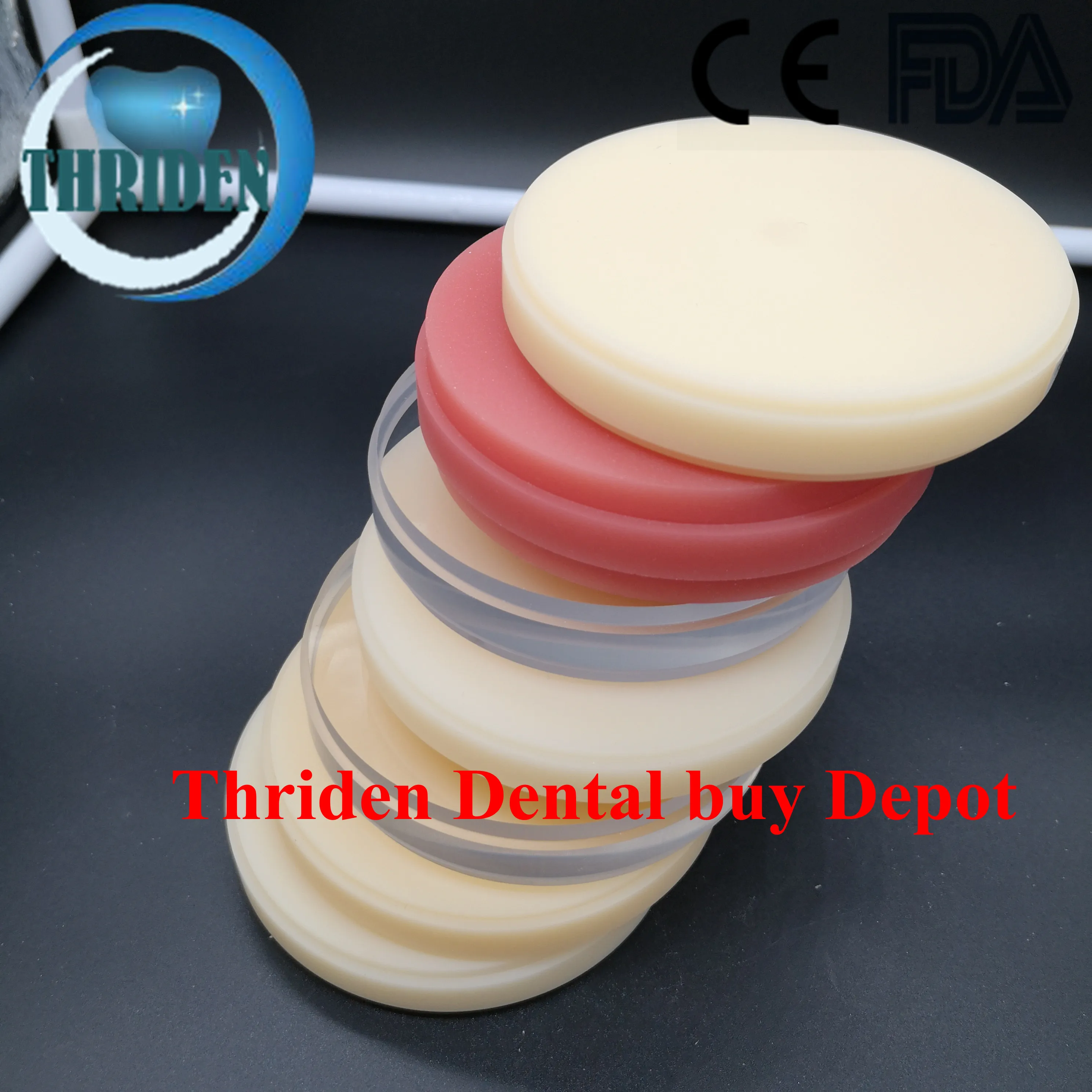 5 шт./лот 98*25 мм Dental PMMA диск для временной короны A0 A1 A2 A3 B1 BL розовый и прозрачный CAD