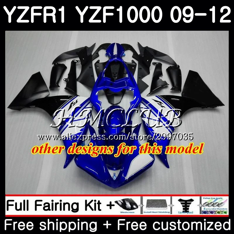 Bodys для YAMAHA YZF 1000 R1 2009 2010 2011 2012 9HC4 R 1 YZF1000 новая синяя рамка YZFR1 09 10 11 12