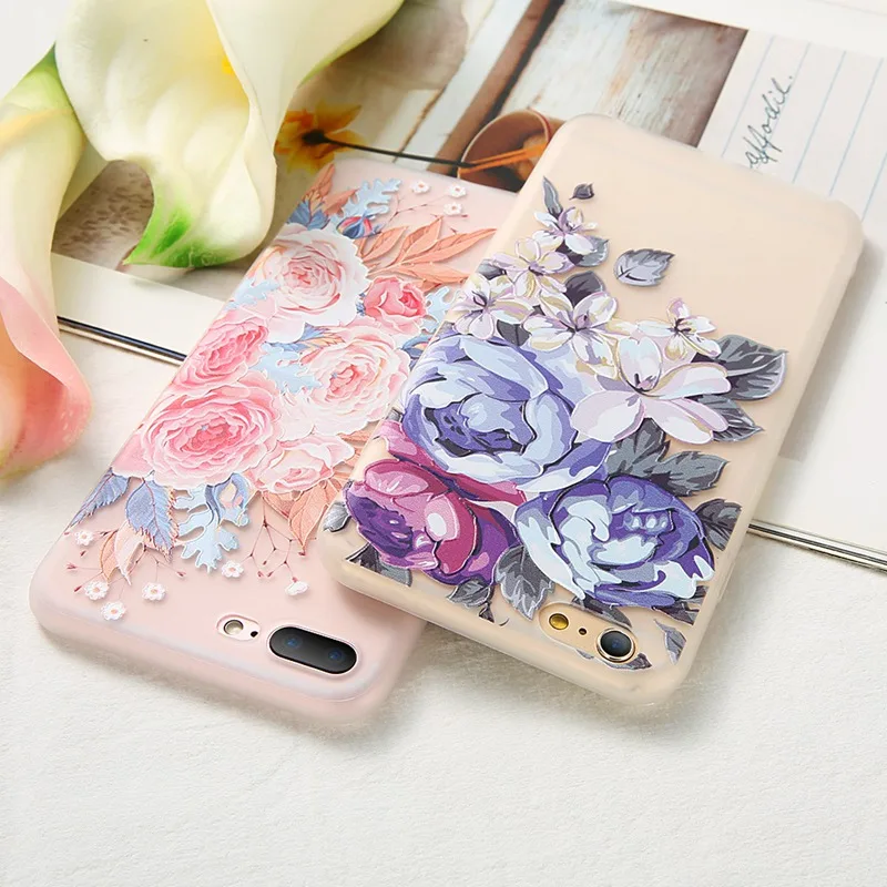 KISSCASE 3D Relief Flower Case For Samsung S8 S9 S10 Plus Soft TPU Galaxy J4 J6 J3 J5 J7 2016 2017 Capinhas Capa |