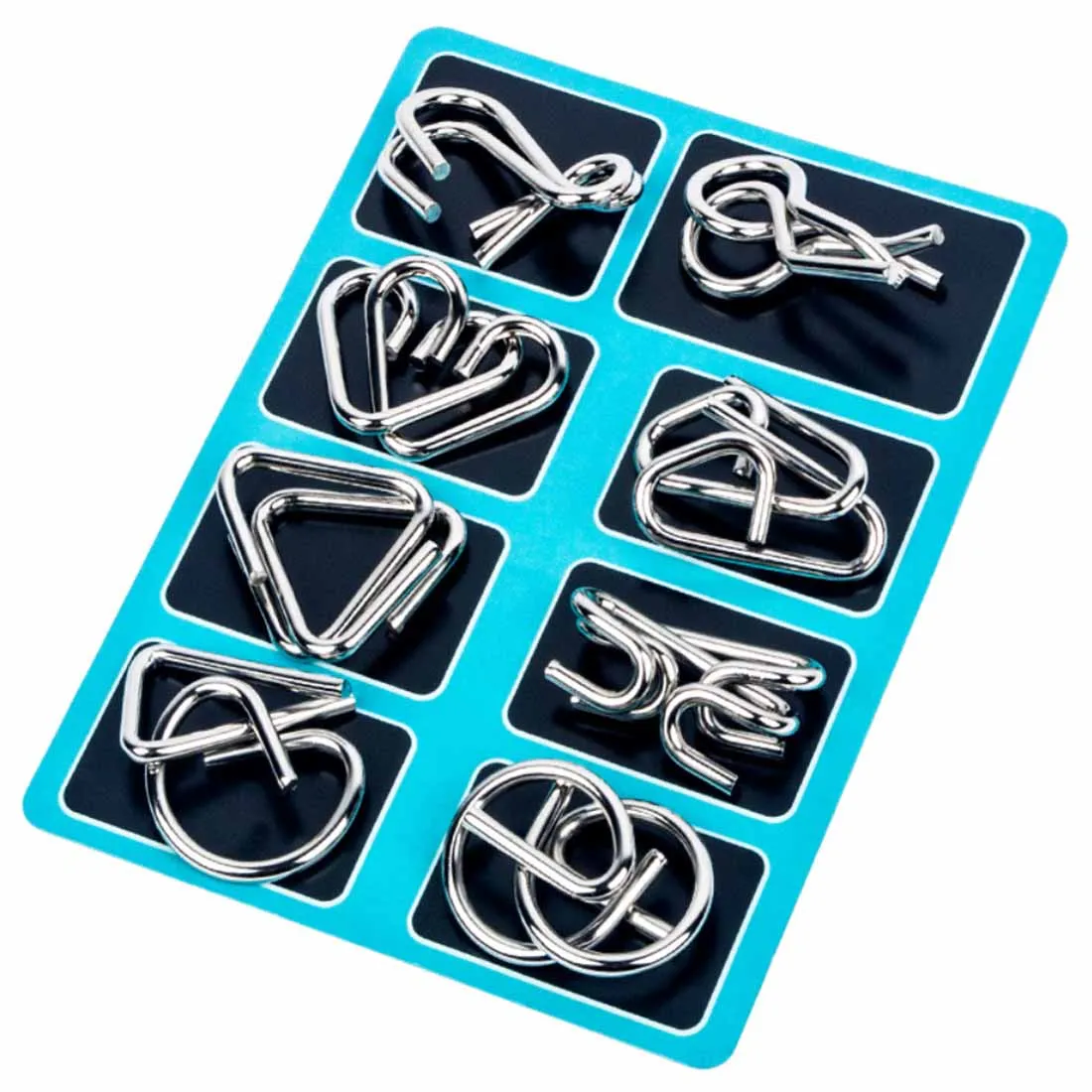 Новые популярные 4 цвета 8 шт Головоломка интеллект Пряжка замок игрушки для детей взрослых Braining Обучающий набор-английская версия